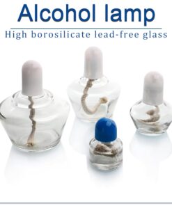 Chemistry Lab Alcohol Burner - Complete Heating Set with Cotton Wick, Glass Body & Plastic Cap 5 01