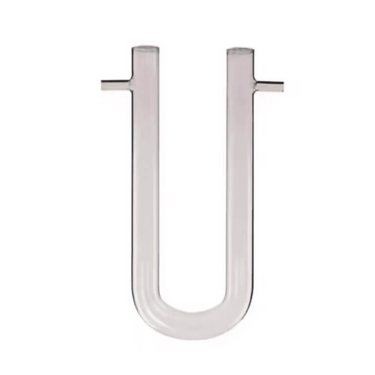 Laboratory Chemistry Glassware 15*150mm Drying Glass Tube U-Shape With Two Side Tubes