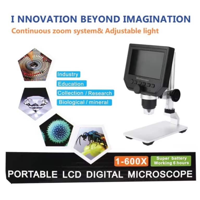 600X Microscope 4.3" LCD Display 3.6MP
